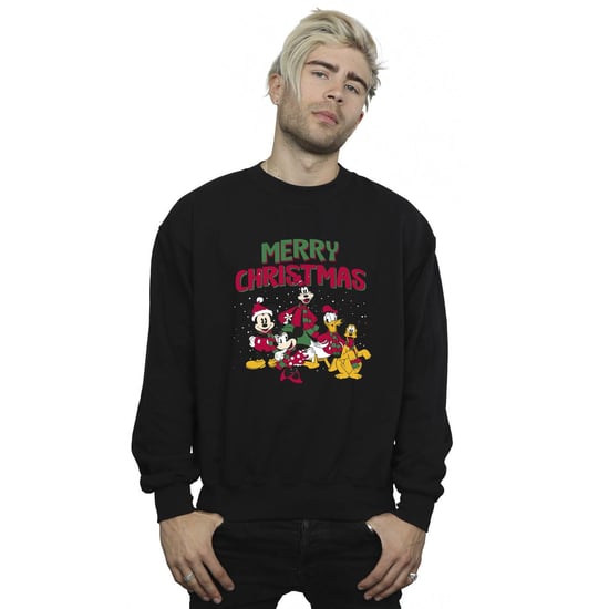Disney Heren Mickey Mouse Vrolijk Kerstfeest Figuren Sweatshirt (Zwart) - Image 2