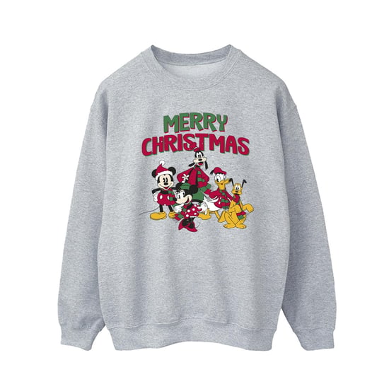 Disney Heren Mickey Mouse Vrolijk Kerstfeest Figuren Sweatshirt (Sportgrijs) - Image 1
