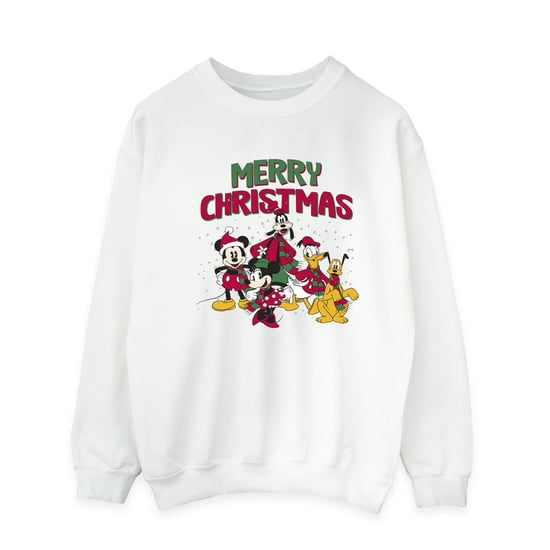 Disney Heren Mickey Mouse Vrolijk Kerstfeest Figuren Sweatshirt (Wit) - Image 1