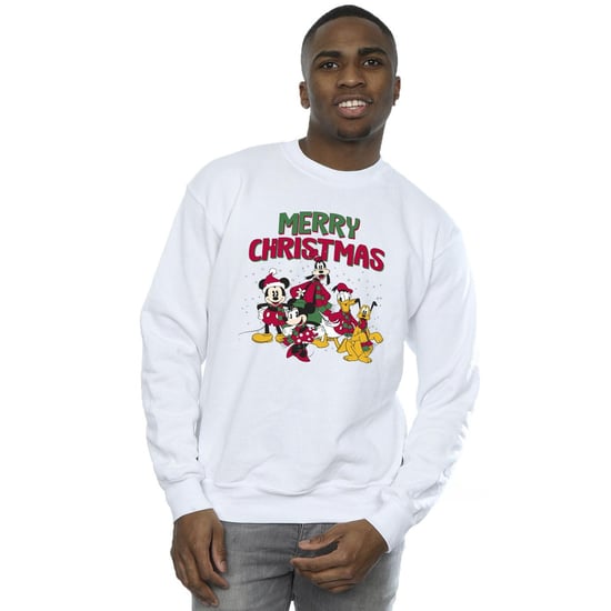 Disney Heren Mickey Mouse Vrolijk Kerstfeest Figuren Sweatshirt (Wit) - Image 2