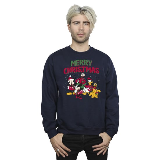 Disney Heren Mickey Mouse Vrolijk Kerstfeest Figuren Sweatshirt (Marineblauw) - Image 2
