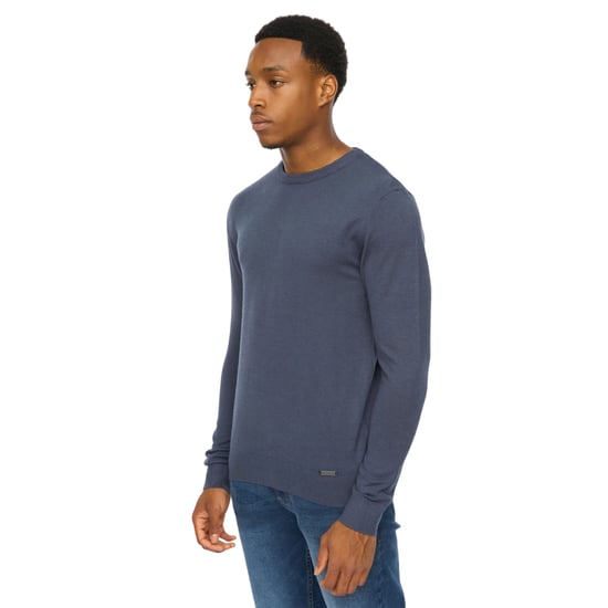 Duck and Cover Heren Consenza Gebreide Crewneck Sweatshirt (Marineblauw) - Image 3