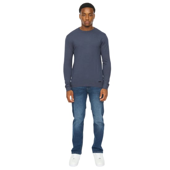 Duck and Cover Heren Consenza Gebreide Crewneck Sweatshirt (Marineblauw) - Image 4