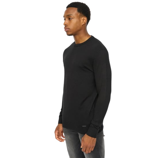 Duck and Cover Heren Consenza Gebreid Crew Neck Sweatshirt (Zwart) - Image 3