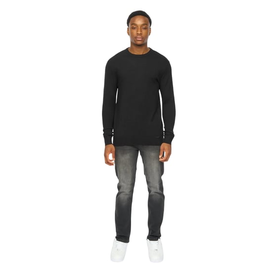 Duck and Cover Heren Consenza Gebreid Crew Neck Sweatshirt (Zwart) - Image 4