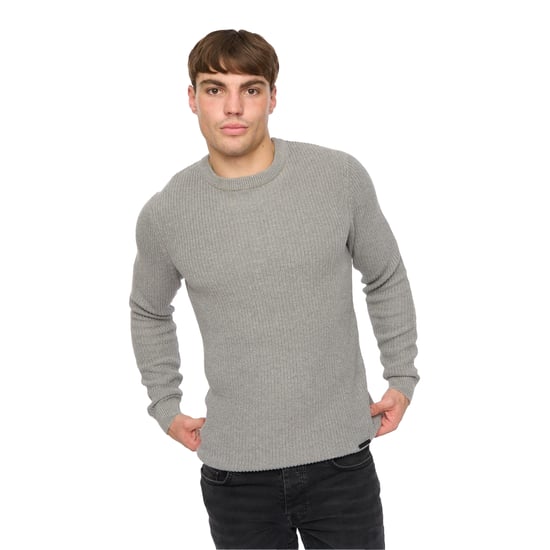 Crosshatch Heren Jampster Gebreid Sweatshirt met Ronde Hals (Grijs) - Image 2