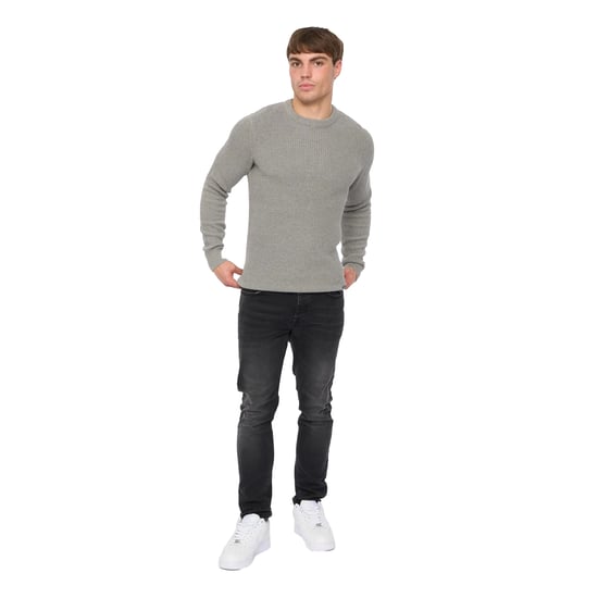 Crosshatch Heren Jampster Gebreid Sweatshirt met Ronde Hals (Grijs) - Image 3