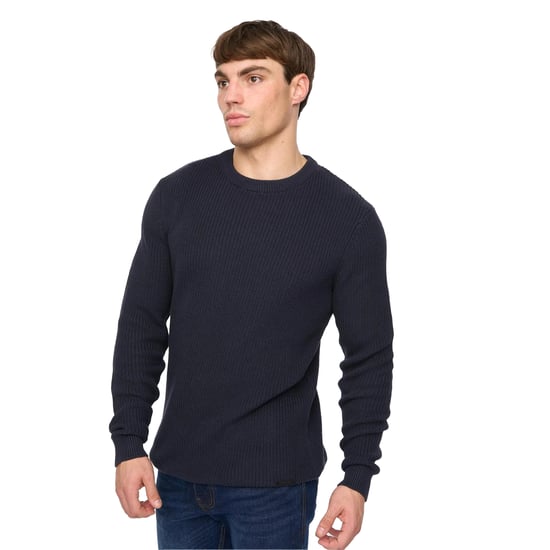 Crosshatch Heren Jampster Gebreid Sweatshirt met Ronde Hals (Marine) - Image 2