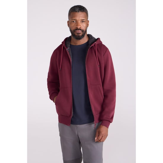 Mountain Warehouse Heren Dalton Borg gevoerde Full Zip Hoodie (Bourgondië) - Image 1