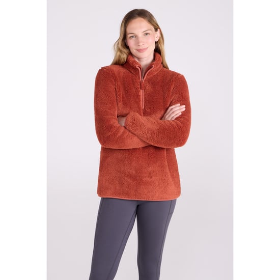Mountain Warehouse Dames/Dames Teddy Fleece Quarter Zip Fleece Top (Gebrande sinaasappel) - Image 1