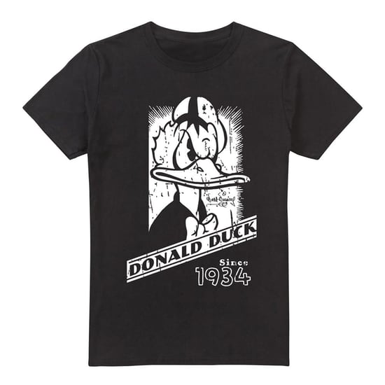 Disney Heren Donald Duck Mono Portret T-Shirt (Zwart) - Image 1