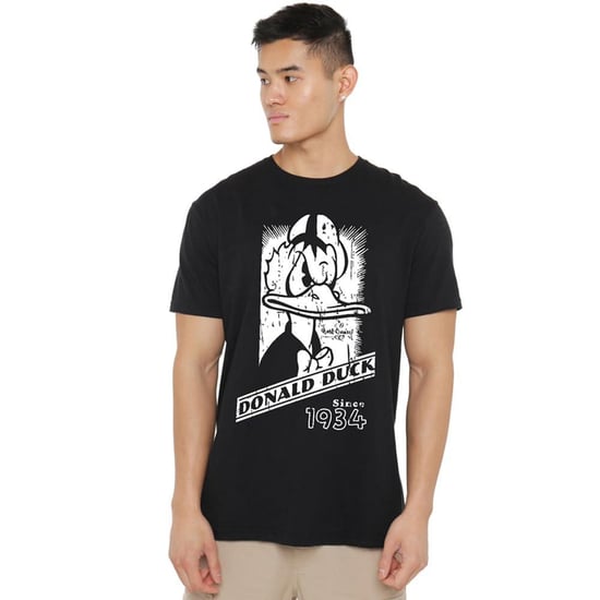 Disney Heren Donald Duck Mono Portret T-Shirt (Zwart) - Image 4