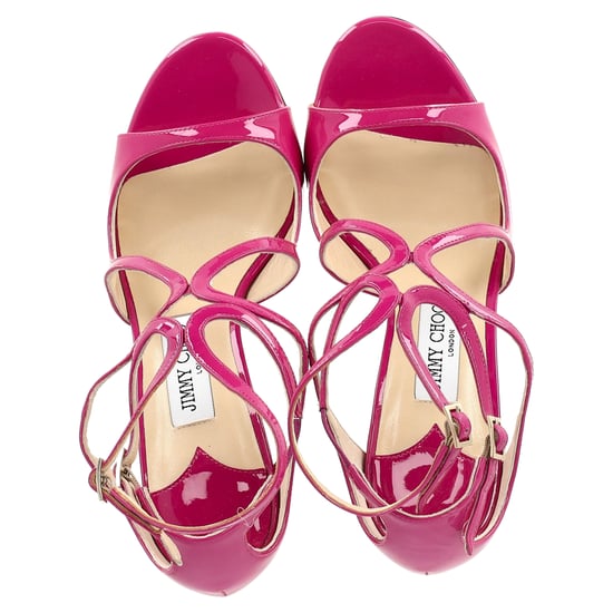 Jimmy Choo Lance Strappy Sandalen in Roze Patentleer - Image 4