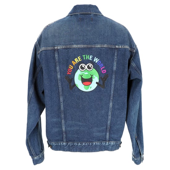 Balenciaga 'Jij Bent De Wereld' Geborduurde Spijkerjacket in Blauwe Katoen - Image 3