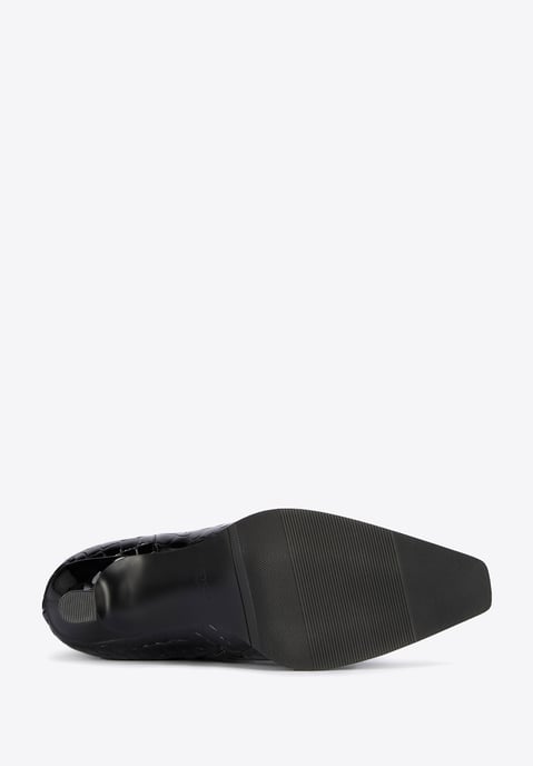 Wittchen Dames lakleren croco hoge hak laarzen, zwart, natuurlijk leer - Image 4