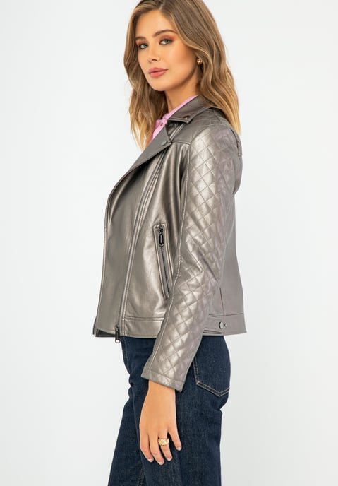 Wittchen Dames bikerjack van eco-leer, metallic bruin, lichtbruin - Image 2