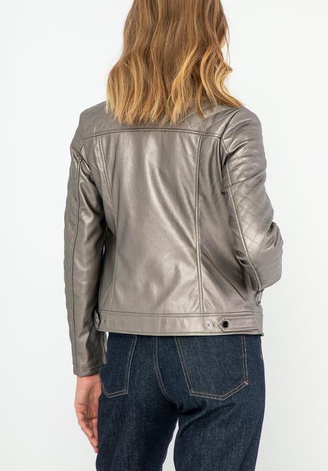 Wittchen Dames bikerjack van eco-leer, metallic bruin, lichtbruin - Image 3