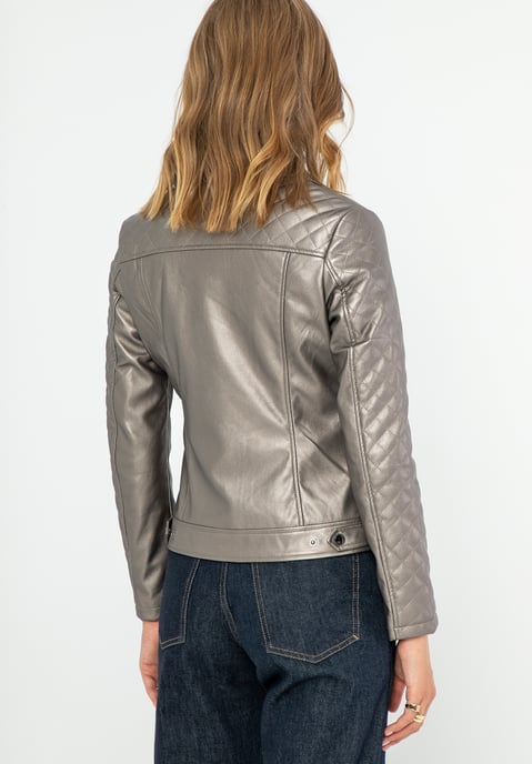 Wittchen Dames bikerjack van eco-leer, metallic bruin, lichtbruin - Image 4