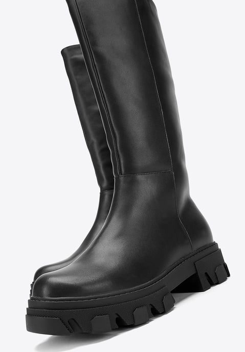 Wittchen Dames leren laarzen met dikke zool en rits, zwart, natuurlijk leer - Image 6