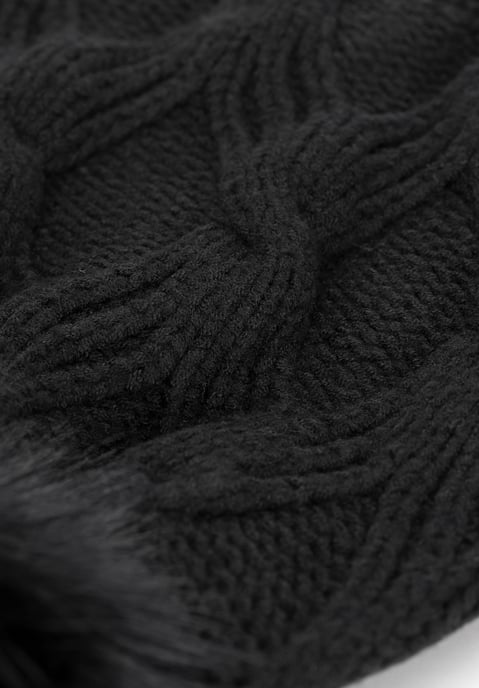 Wittchen Dames Wintermuts met Pompon Zwarte Viscose - Image 2