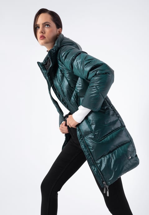 Wittchen Dames Groene Nylon Capuchon Donsjas - Image 1