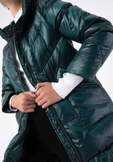 Wittchen Dames Groene Nylon Capuchon Donsjas - Image 4