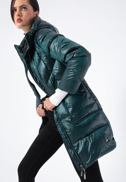 Wittchen Dames Groene Nylon Capuchon Donsjas - Image 5