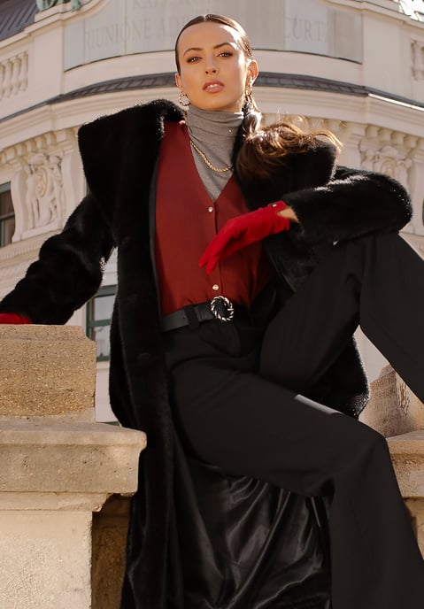 Wittchen Dames Imitatiebontjas Klassiek Zwart Polyester - Image 1