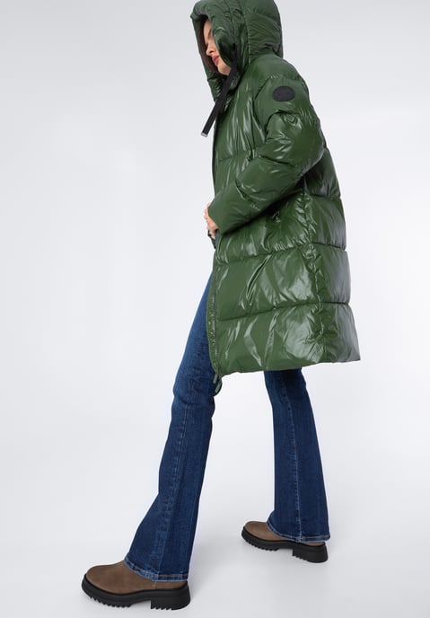 Wittchen Dames Oversized Gewatteerde Jas Groen Nylon - Image 3