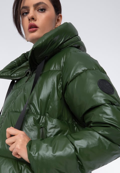 Wittchen Dames Oversized Gewatteerde Jas Groen Nylon - Image 5