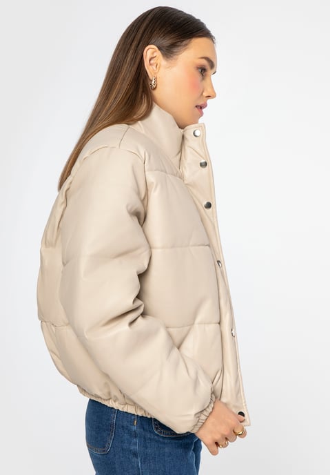 Wittchen Dames PUFF jas van eco-leer, lichtbeige - Image 2