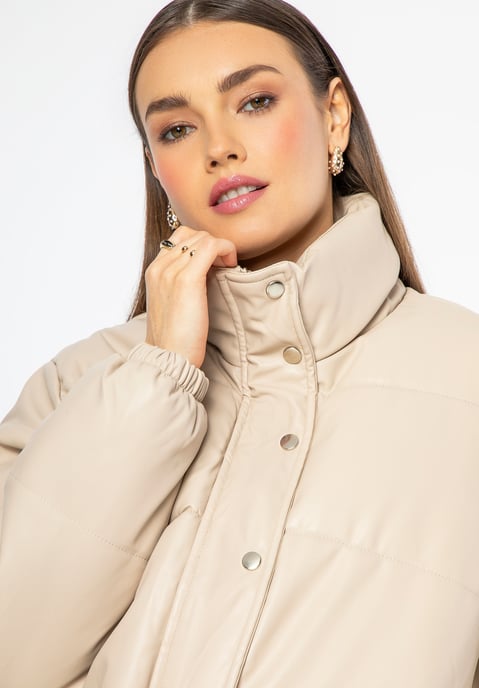 Wittchen Dames PUFF jas van eco-leer, lichtbeige - Image 4