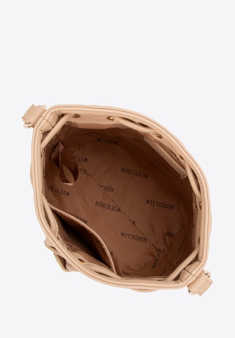 Wittchen Dames Bucket Bag in Monogrammed Eco-Leather Bruin - Image 3