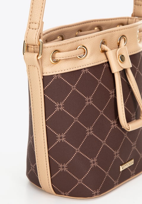 Wittchen Dames Bucket Bag in Monogrammed Eco-Leather Bruin - Image 4