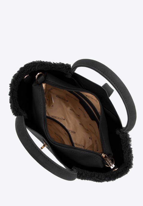 Wittchen Dames zwarte eco-leer en bontkoffer - Image 3