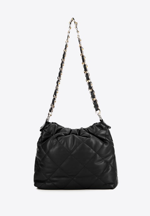 Wittchen Dames zwarte kunstleren tas met ketting - Image 2