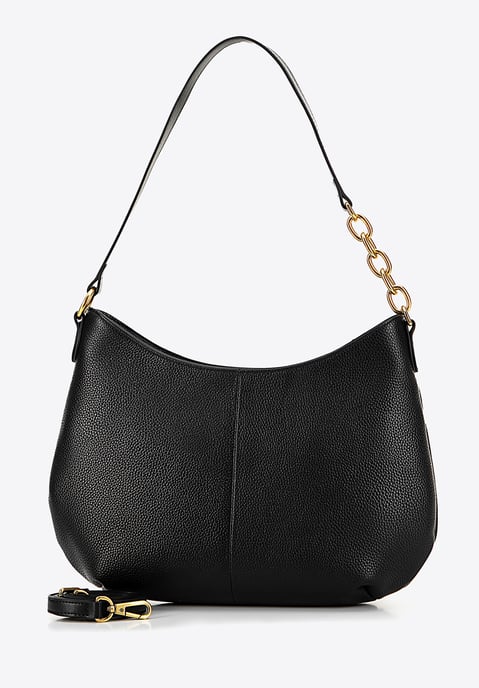 Wittchen Dames Leren Schoudertas met Ketting, Zwart, Natuurlijk Leer - Image 3
