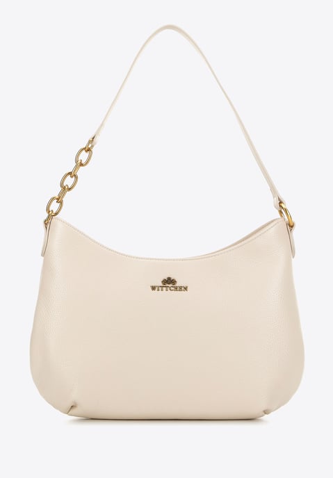 Wittchen Dames Leren Schoudertas met Ketting, Crème, Natuurlijk Leer - Image 2