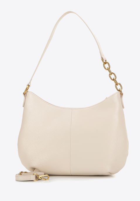 Wittchen Dames Leren Schoudertas met Ketting, Crème, Natuurlijk Leer - Image 3