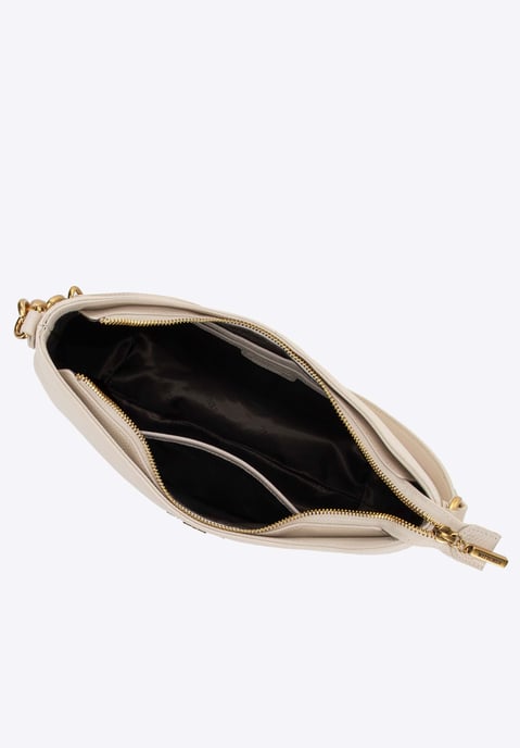 Wittchen Dames Leren Schoudertas met Ketting, Crème, Natuurlijk Leer - Image 4