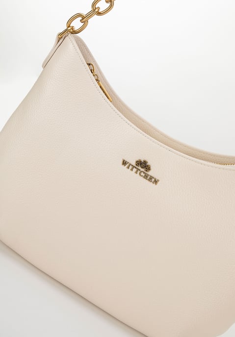 Wittchen Dames Leren Schoudertas met Ketting, Crème, Natuurlijk Leer - Image 5