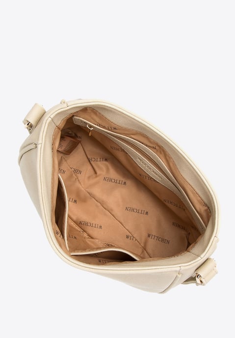 Wittchen Dames Messenger Bag met Imitatiebont, Grijs-Beige, Eco-Leer - Image 2