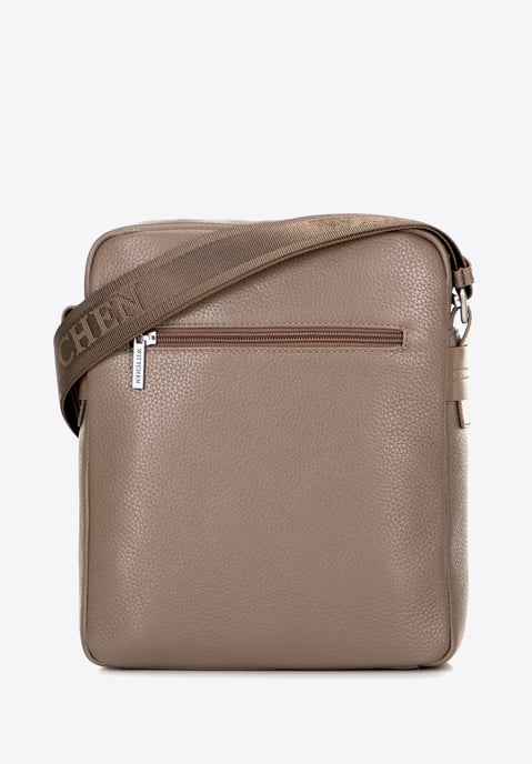 Wittchen Heren Echt Lederen Messenger Bag Groot Taupe Echt Leer - Image 1