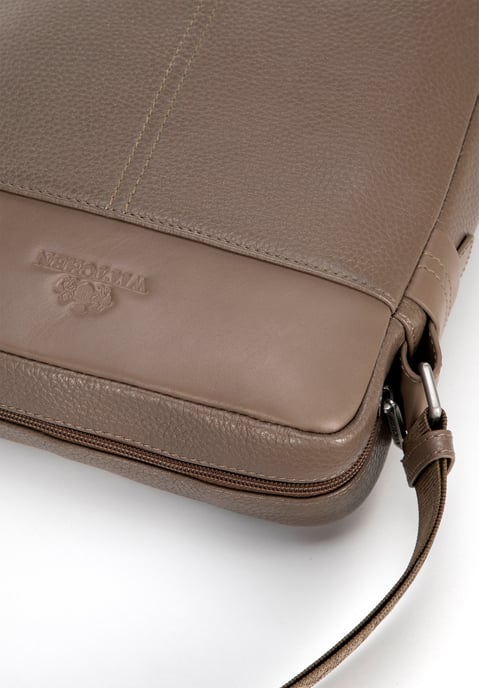 Wittchen Heren Echt Lederen Messenger Bag Groot Taupe Echt Leer - Image 3