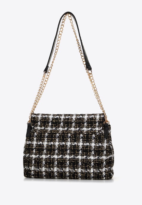 Wittchen Dames Bouclé Messenger Bag in Zwart en Wit Polyester - Image 2