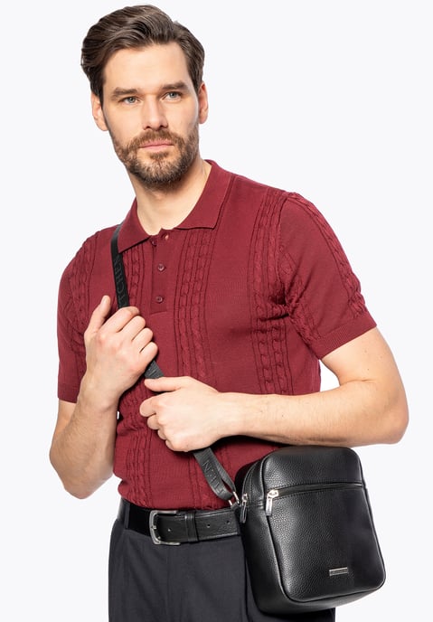 Wittchen Heren Kleine Messenger Bag in Zwart Eco-leer - Image 1