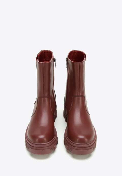 Wittchen Dames Leren Platform Chelsea Boots Kersen Natuurlijk Leer - Image 2