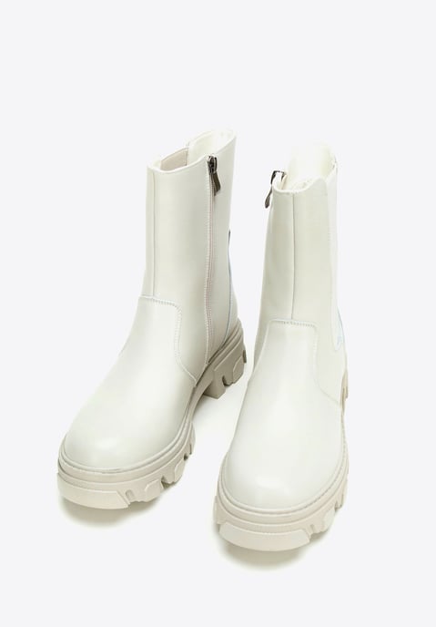 Wittchen Dames Leren Chelsea Boots op een Grijs Beige Platform, Natuurlijk Leer - Image 1