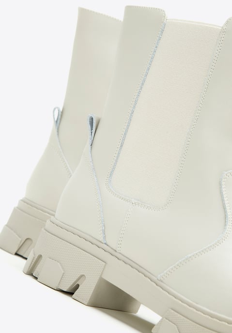 Wittchen Dames Leren Chelsea Boots op een Grijs Beige Platform, Natuurlijk Leer - Image 5