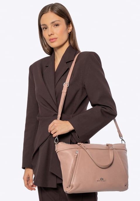 Wittchen Dames 15" Leren Laptoptas met Kwastje, Beige, Natuurlijk Leer - Image 2